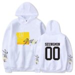Sweat Stray Kids Blanc- Yellow Weed avec nom - K-Pop France