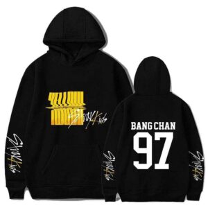 Sweat Stray Kids Noir - Yellow Weed avec nom - K-Pop France
