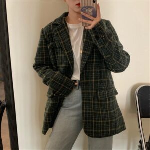 Veste Coreenne Carreaux Anglaise - K-Pop France