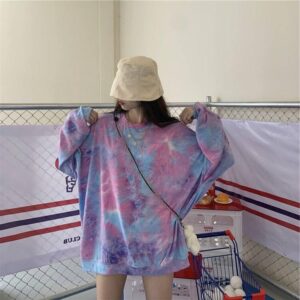 Sweat Oversize Tie-dye Coréen - K-Pop France
