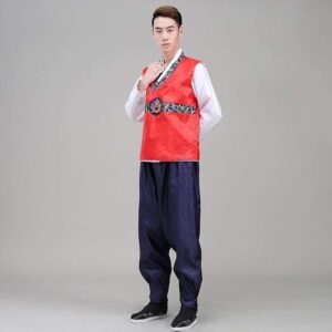 Hanbok Homme Rouge - K-Pop France