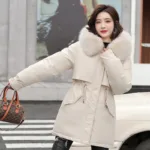 Parka à Col Fourrure Femme - K-Pop France
