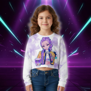 Sweat Crop KPop Rumi Huntrix pour Enfant - K-Pop France