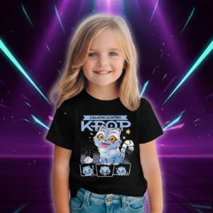 T-shirt Noir KPop Derpy Tiger pour Enfant - K-Pop France