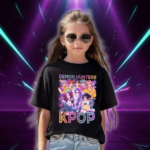 T-shirt Noir KPop Demon Hunters Enfant - K-Pop France