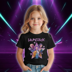 T-shirt Noir Demon Hunters Huntrix pour Enfant - K-Pop France