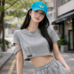 Haut Crop Oversize Cut Out - K-Pop France