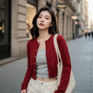 Cardigan Korean à Col Rond - K-Pop France