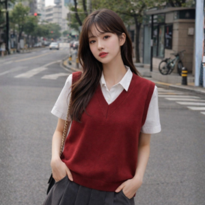 Pull Sans Manches Col V - K-Pop France