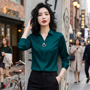 Blouse Fluide Col Chemise - K-Pop France