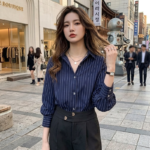 Chemise Rayée Loose - K-Pop France