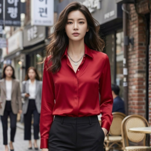 Chemise Satinée Elégante Femme - K-Pop France