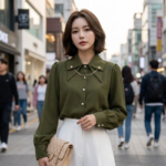 Chemise Femme Effet Velours Léger - K-Pop France