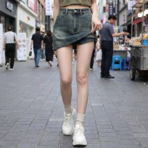 Jupe-Short Coréenne en Denim - K-Pop France