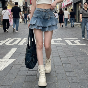 Jupe Short en Jean Coréenne - K-Pop France
