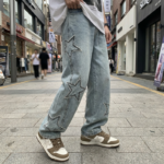 Jean Baggy Etoiles Brodées - K-Pop France