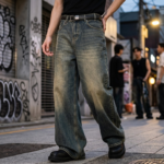 Jean Baggy Bleu Effet Washed - K-Pop France