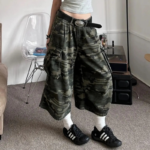 Pantalon Cargo Camouflage Baggy - K-Pop France