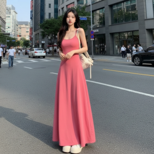 Robe Longue Fluide Femme - K-Pop France