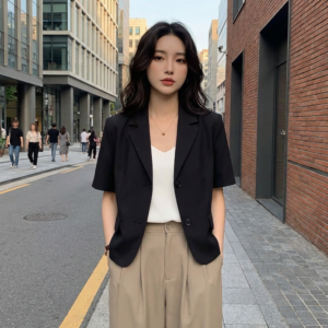 Blazer Style Korean à Manches Courtes - K-Pop France