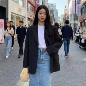Blazer Coréen avec Fente au Dos - K-Pop France
