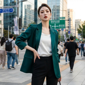 Blazer Coréen en Satin - K-Pop France