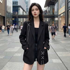 Blazer Coréen Ample Noir - K-Pop France