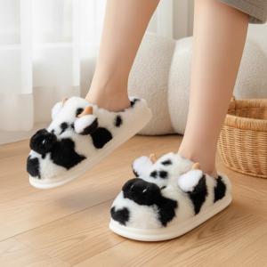 Pantoufles Douillettes en Fourrure Vache - K-Pop France